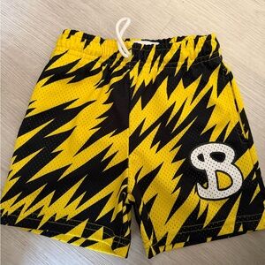 Kids Yellow and Black Patterned Shorts